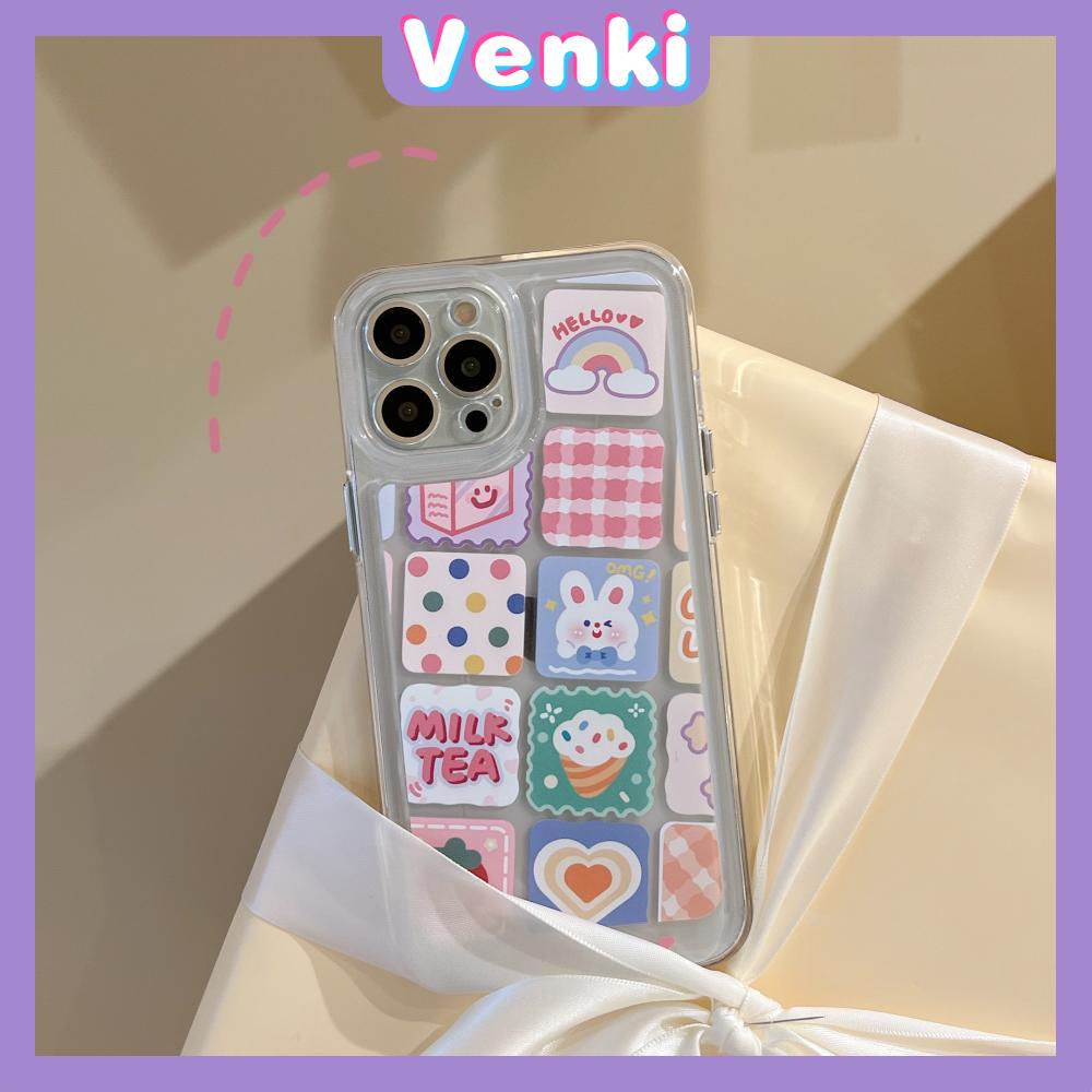 iPhone Case Clear Case Soft Thick TPU Shockproof Super Transparent Protection Camera Plating Button Rainbow Rabbit For iPhone 13 Pro Max iPhone 12 Pro Max iPhone 11 iPhone 7 Plus