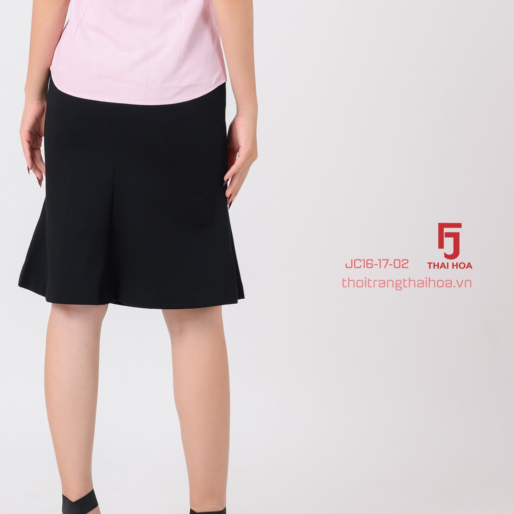 Chân váy xòe Thái Hòa JC16-17-02 🌹 Chân váy công sở , màu xám, dáng xòe, trẻ trung dễ phối đồ