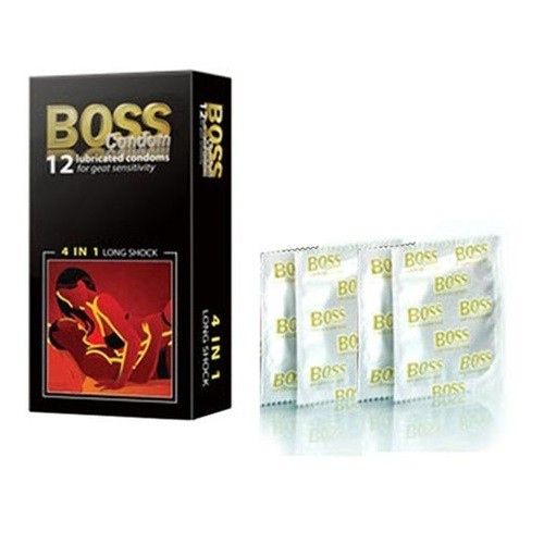 Bộ 2 hộp Bao Cao Su Boss 4 in 1 Gân Gai Kéo Dài - 24 Chiếc Chính Hãng