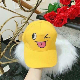 Mũ Lưỡi Trai Thêu Hình Mặt Icon Nón Kết Form Unisex Nam Nữ K33