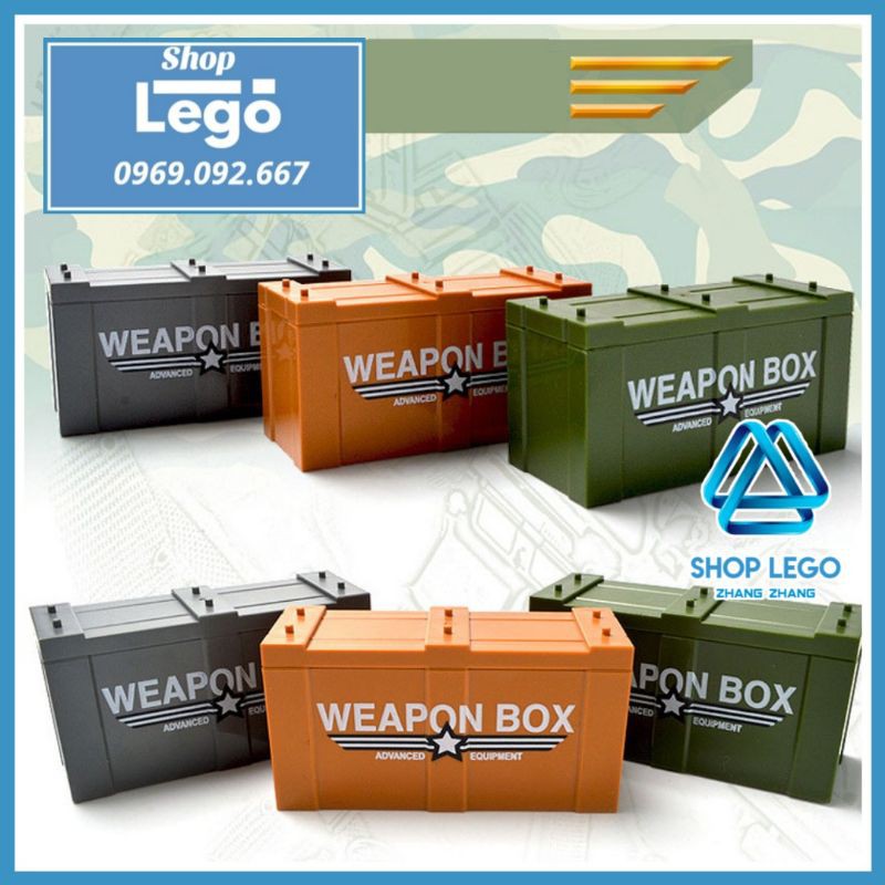 Xếp hình thùng đựng vũ khí phụ kiện Súng đạn Lego Minifigures Weapon box