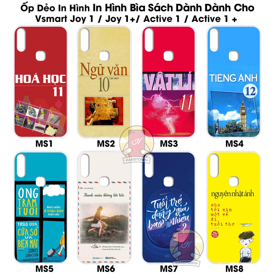 Ốp Lưng Vsmart Active 1 / Joy 1 / Joy 1 Plus / Active 1 Plus Dẻo Đen In Hình Sách Giáo Khoa Cực Chất