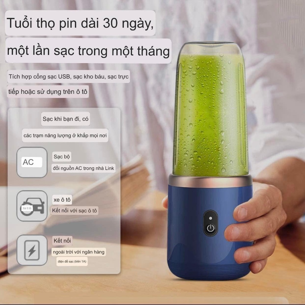 Máy Xay Sinh Tố Mini Cầm Tay 6 Lưỡi Chigo Siêu Tiện Lợi
