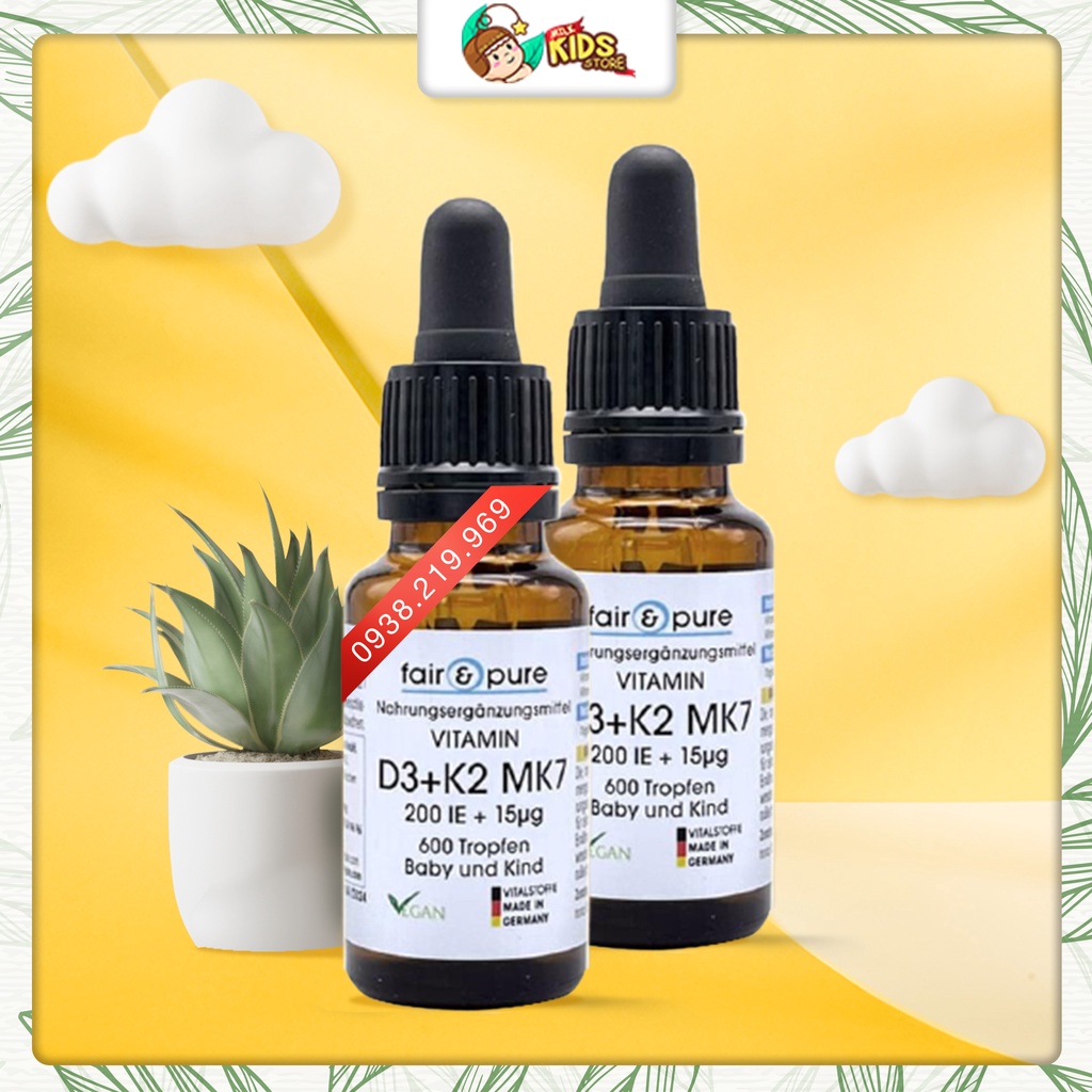 Vitamin D3K2 MK7 Vegan Fair &amp; Pure Đức