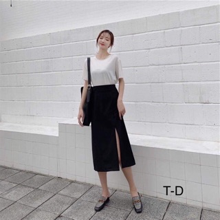 Váy xoè xẻ tà quảng châu