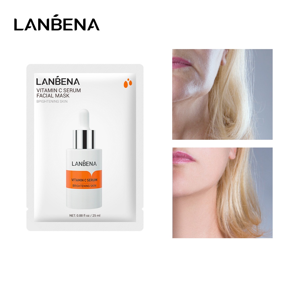Mặt Nạ Vitamin C Lanbena Chiết Xuất Thực Vật Làm Sáng Da Chống Lão Hóa Hiệu Quả