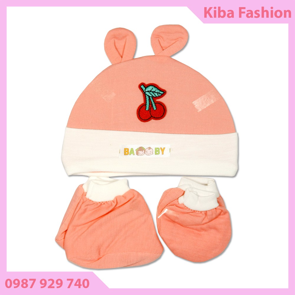Bộ mũ kèm bao tay, bao chân cho trẻ sơ sinh