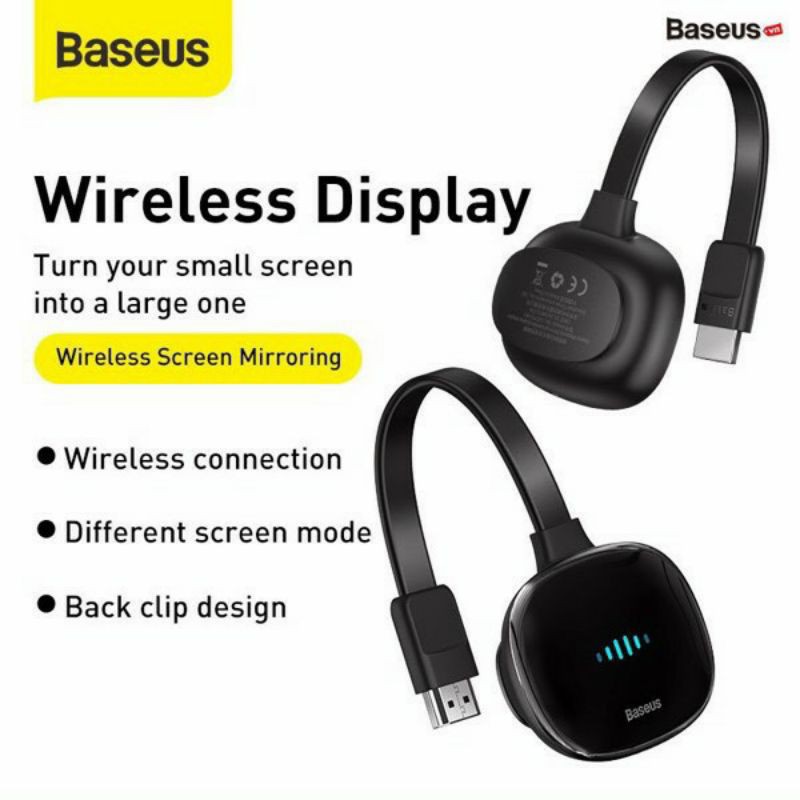 Bộ truyền hình ảnh qua HDMI không dây Baseus Meteorite Shimmer Wireless Display Adapter có bảo hành.