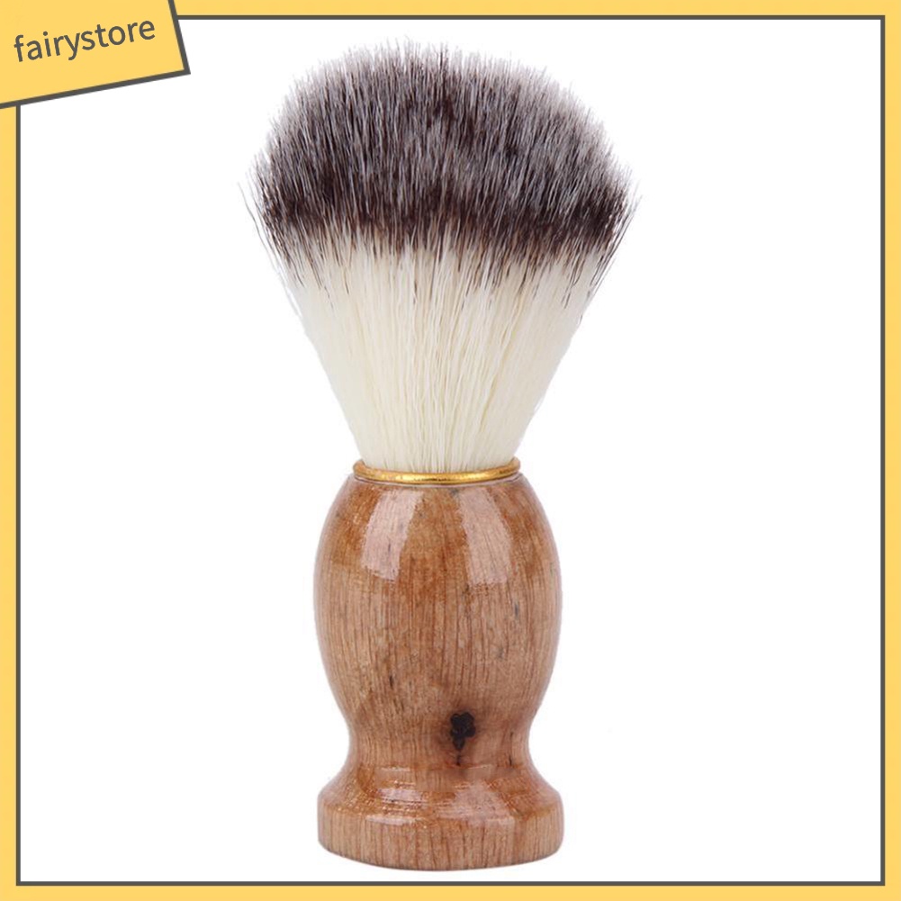 [Hàng mới về] Cọ gỗ lông nylon phết kem cạo râu dành cho nam