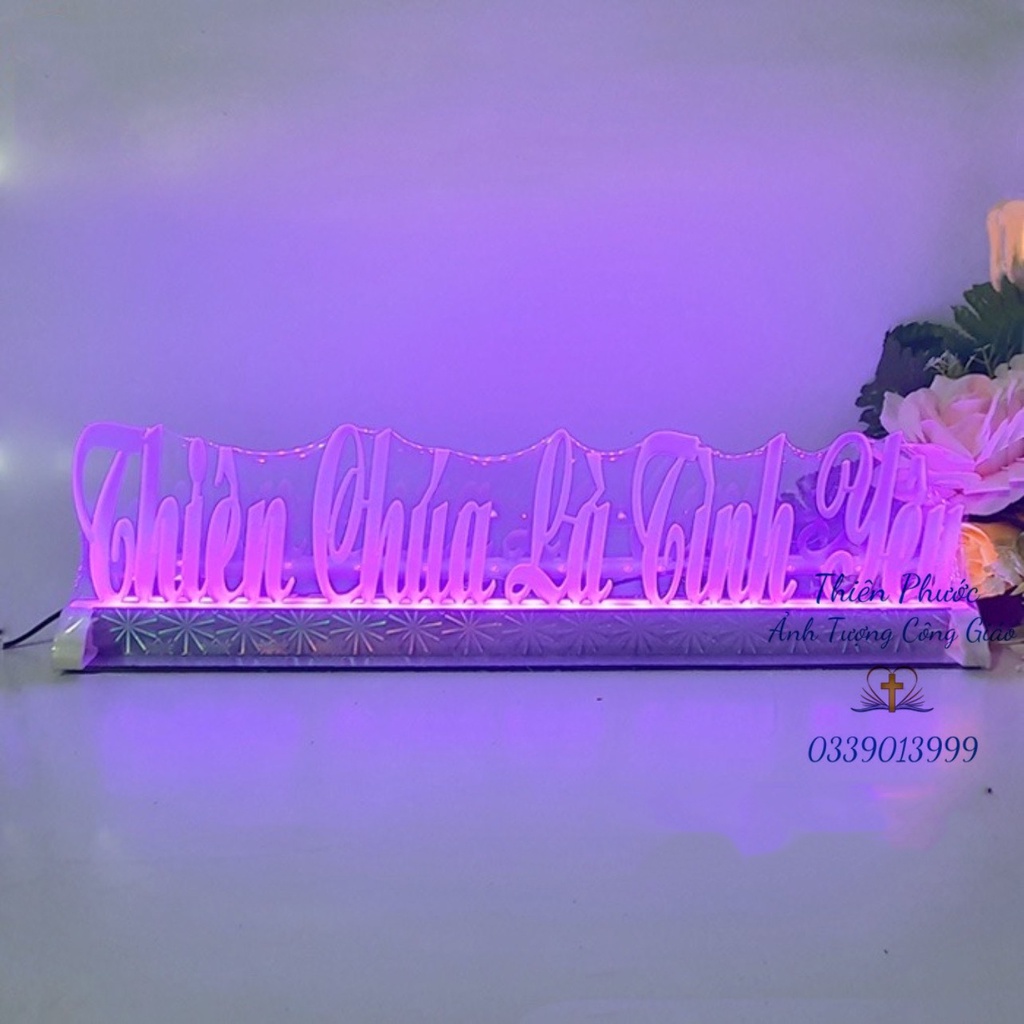 Chữ MiCa Công Giáo - Chữ Điện MiCa Thiên Chúa Là Tình Yêu Đèn Led 7 Màu
