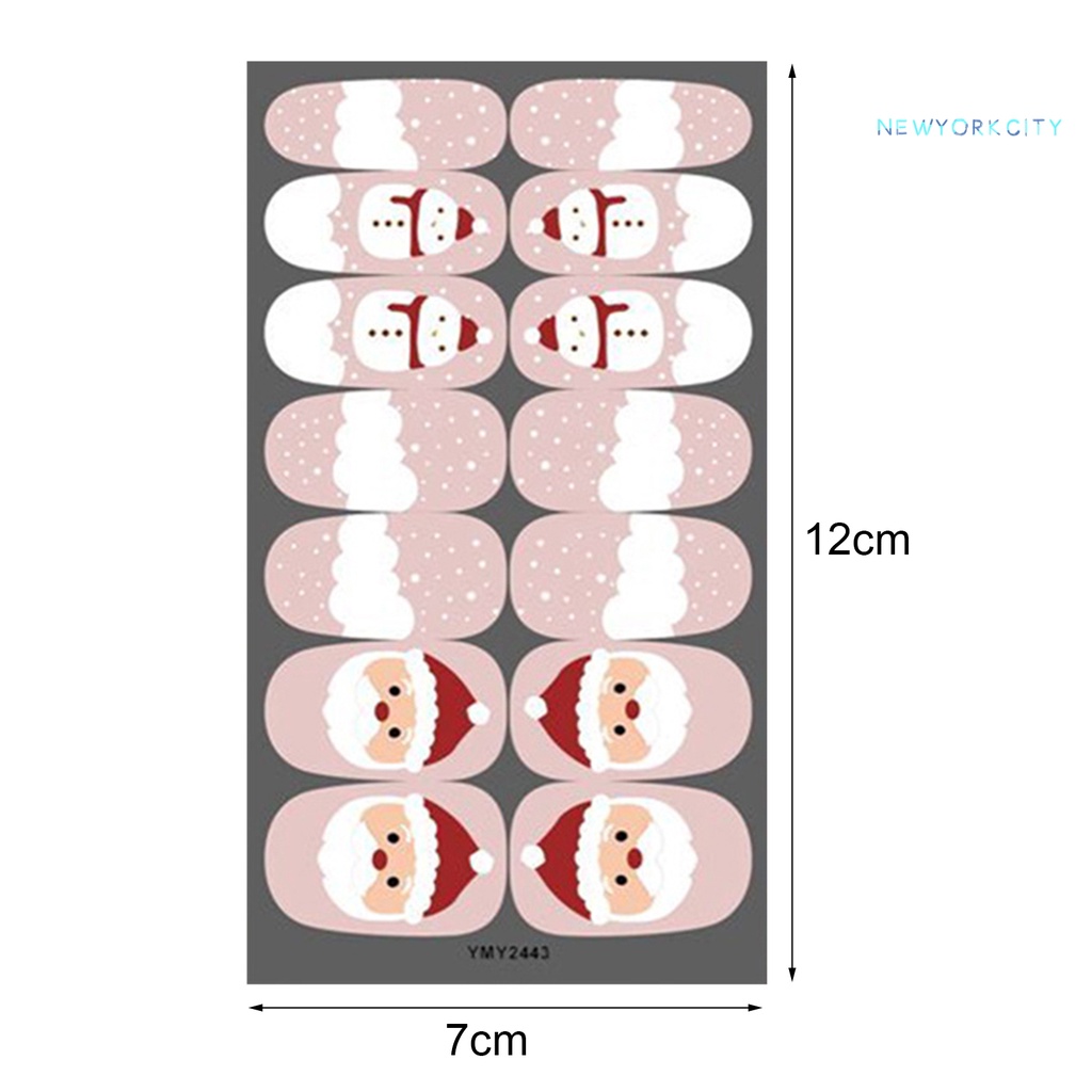 Miếng Dán Trang Trí Móng Tay Tự Dính Lâu Trôi Họa Tiết Giáng Sinh