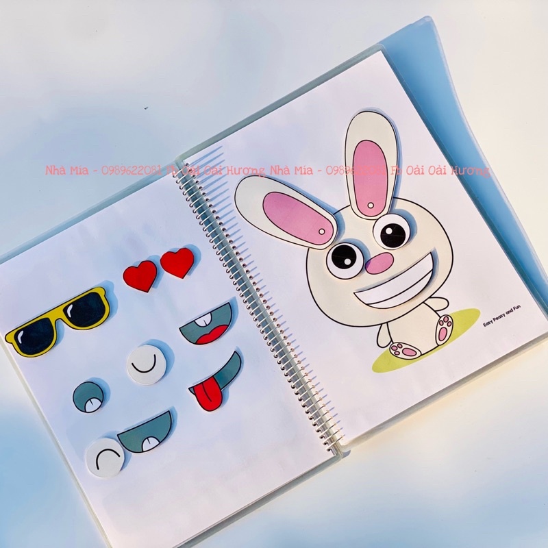 Học liệu bóc dán Montessori đầu đời cho bé, Busy book chủ đề tông hợp 15 trang in giấy bìa ép Plastic siêu bền