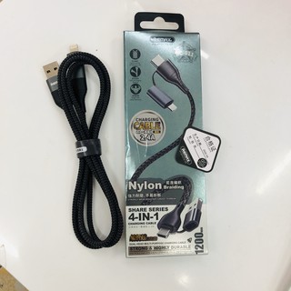 Cáp sạc đa năng REMAX RC-001 4in chính hãng chân lightning / type C
