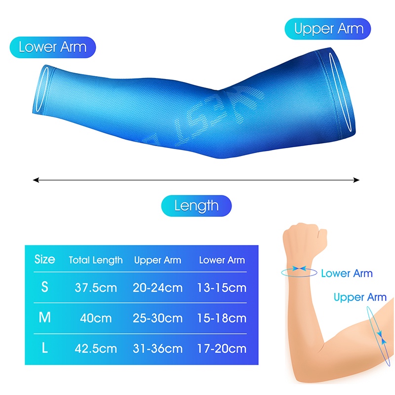 Găng cánh tay WEST BIKING từ lụa lạnh thoáng khí chống tia UV 400