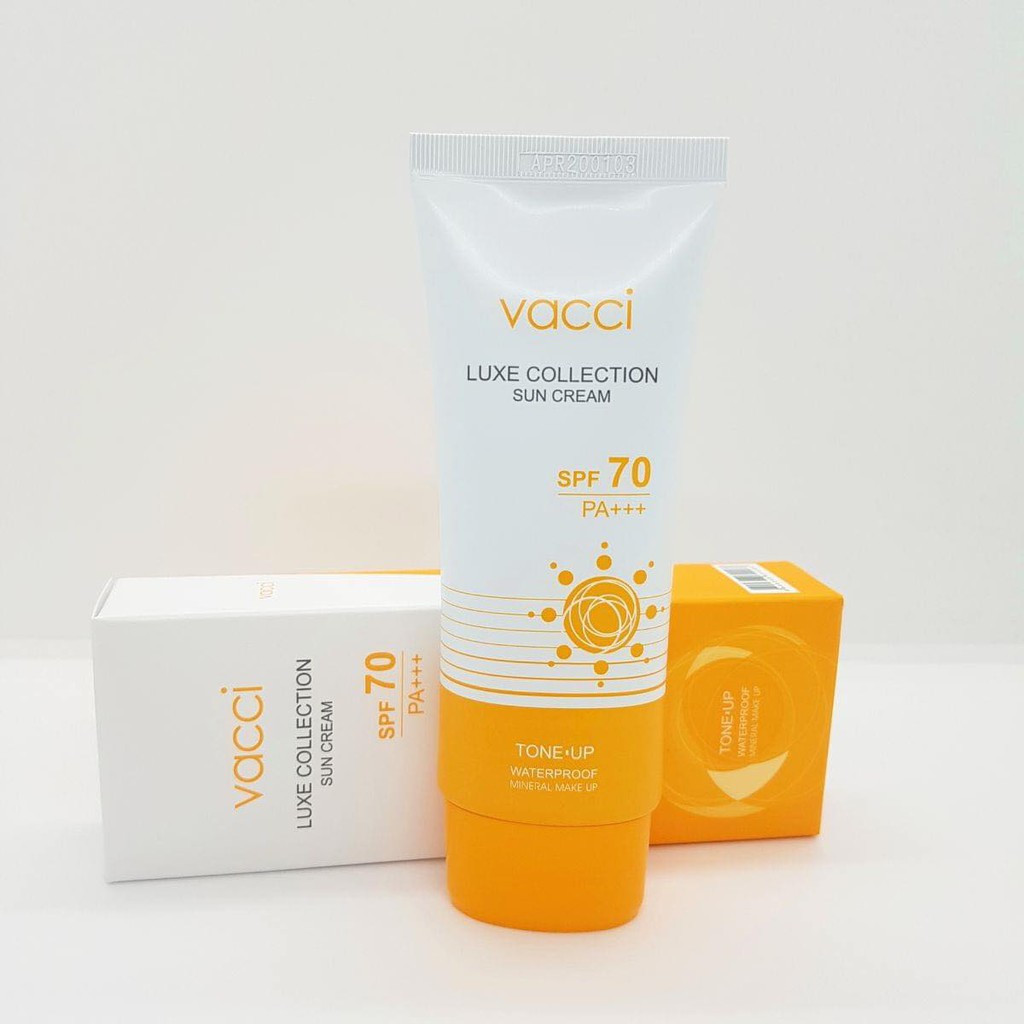 KEM CHỐNG NẮNG VACCI-hập khẩu Korea với chỉ số SPF 70 PA+++ bạn tha hồ tung thắng dưới nắng mà ko cần lo nghĩ nhé
