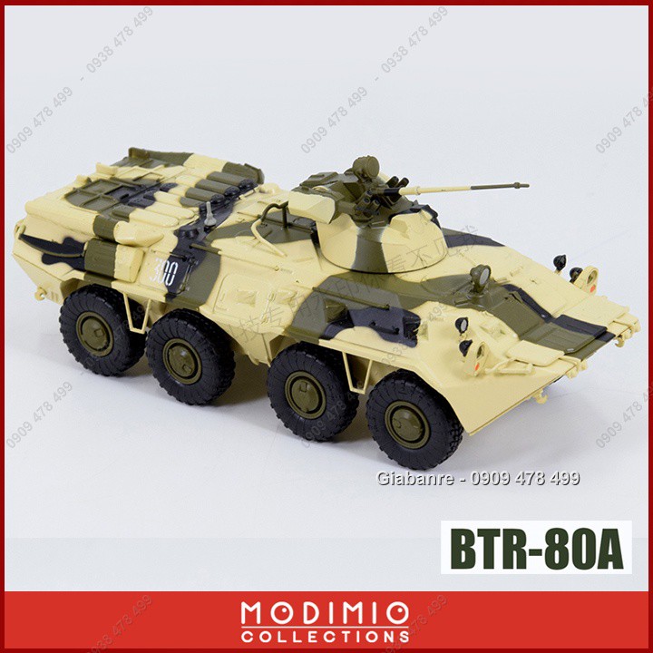 Mô Hình Xe Thiết Giáp Chở Quân Bánh Hơi BTR 80A - Tỉ Lệ 1:43 – Camo Rằn Ri - 4334.5