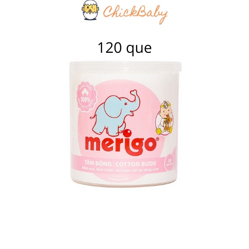 Tăm bông sơ sinh, bông tăm trẻ em, bông ngoáy tai cho trẻ đầu nhỏ Hộp Tim / Kotton 100% GÒN an toàn - ChickBabyShop