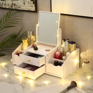 Hộp kệ để mỹ phẩm - đồ trang điểm có gương