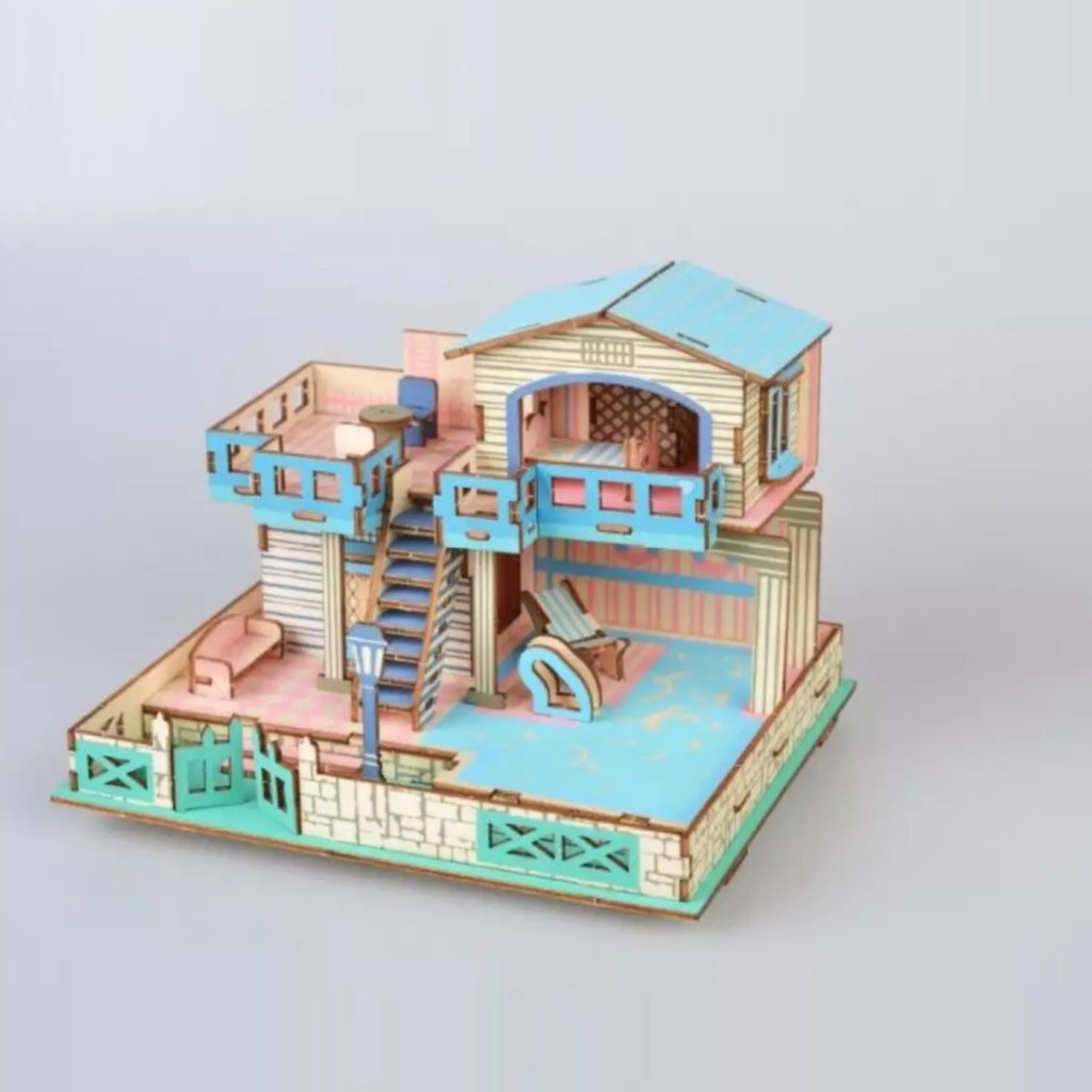 Đồ chơi lắp ráp 3D gỗ mô hình Lembongan Island Villa- cắt laser