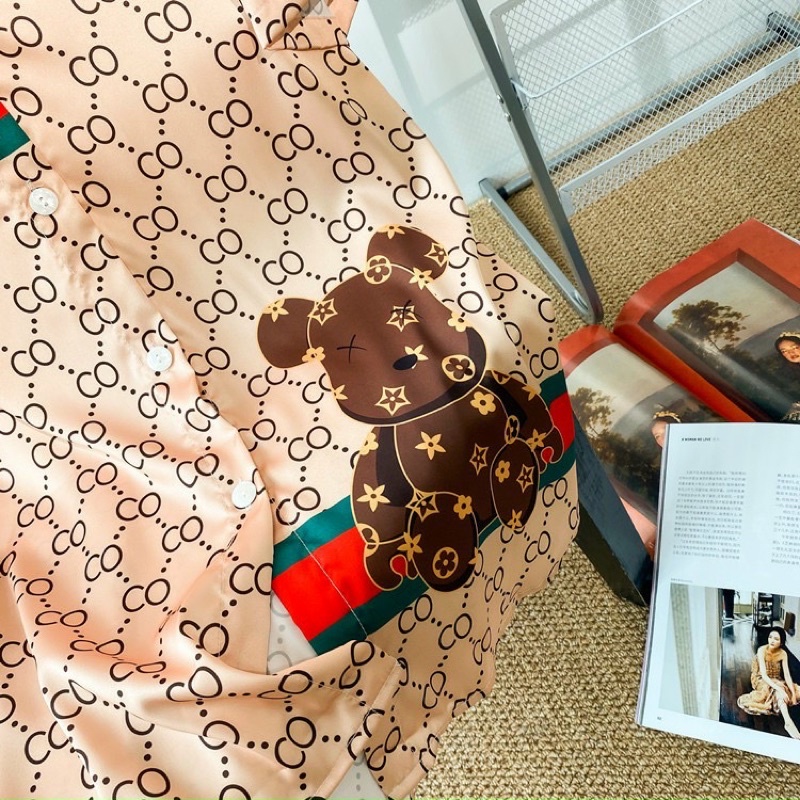 váy ngủ mặc nhà sơmi lụa Quảng Châu cao cấp chó cam