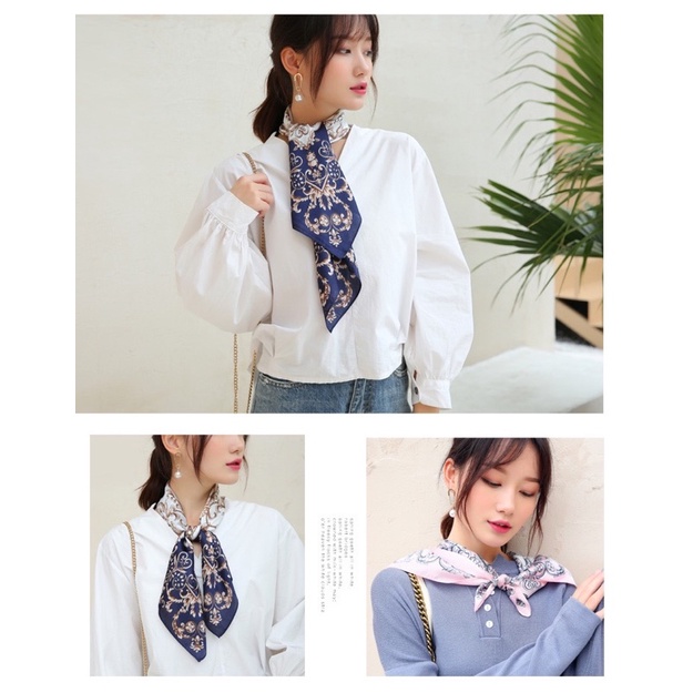 Khăn turban lụa vuông làm áo size 70x70cm - Maben