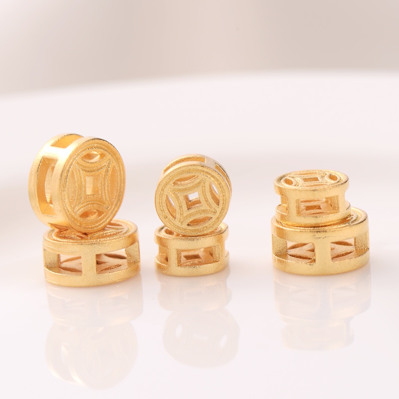 Dây Xỏ Hạt Làm Vòng Tay/Dây Chuyền Màu Sắc Hình Đồng Xu Mạ Vàng diy