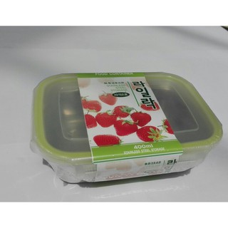 Hộp Đựng Thực Phẩm Inox Hàn Quốc TERRA 400ml Hình Chữ Nhật Có Nắp Đậy Bằng Nhựa PP SS2