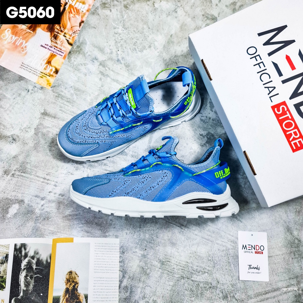 Giày Thể Thao Nam MENDO - Sneaker Màu Đen - Xanh - Trắng, Giày Chạy Bộ Thể Thao Phiên Bản Hàn Quốc-G5055