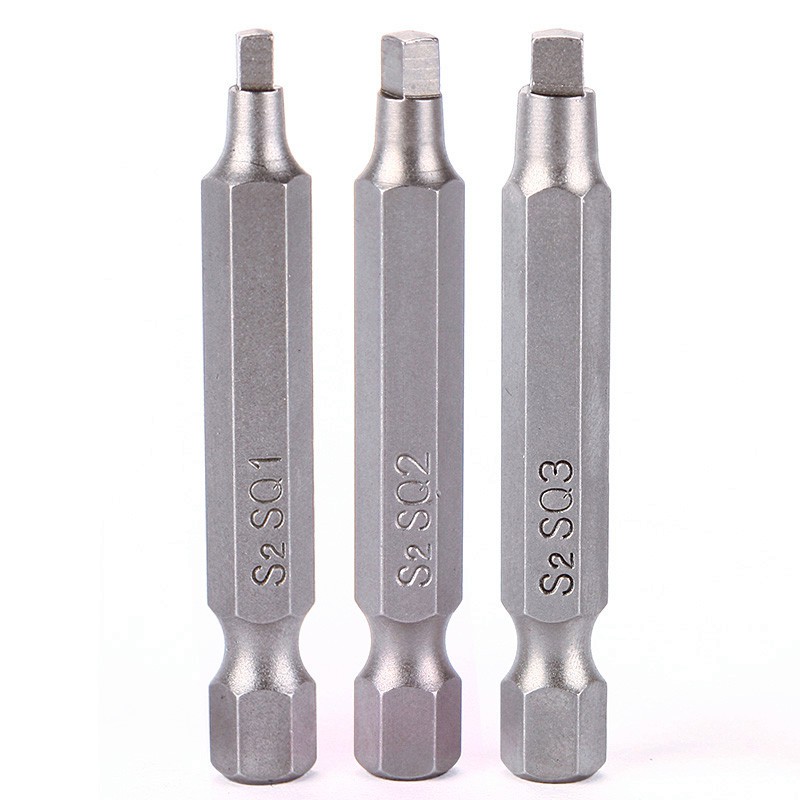 Bộ 3 Đầu Tua Vít Nam Châm Dạng Vuông 50Mm 1 / 4 Inch