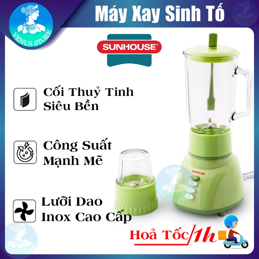 Máy Xay Sinh Tố SUNHOUSE SHD5112 [Chính Hãng] - Máy Xay Sinh Tố Đa Năng Cối Xay Dung Tích 1 Lít