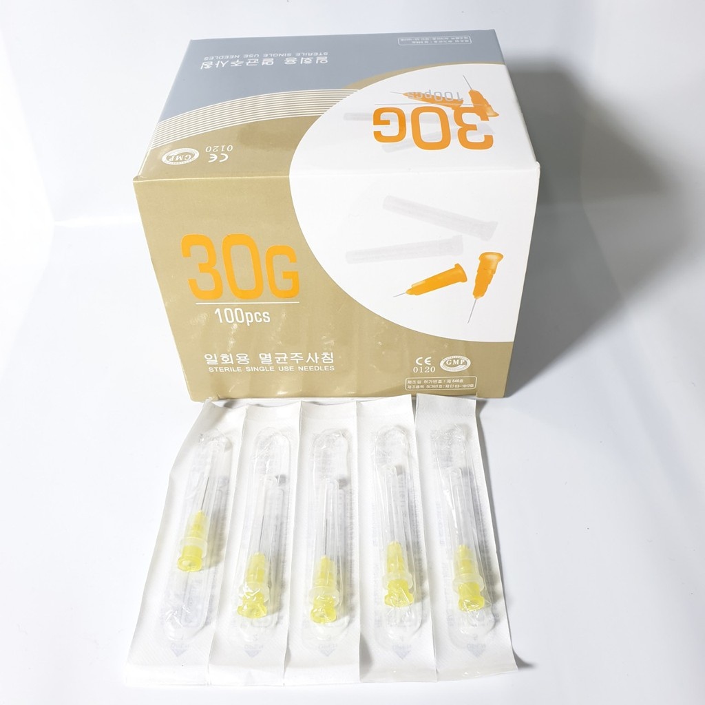 [ Hộp 100 ]Đầu Kim Tiêm Meso 34G - 4mm 30G - 4mm 13mm  Tiêm Căng Bóng RPR