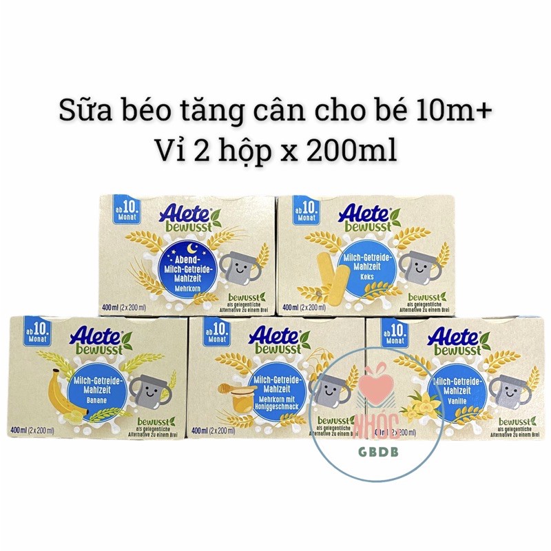 Sữa nước béo Alete cho bé 10m+  giúp tăng cân và chiều cao
