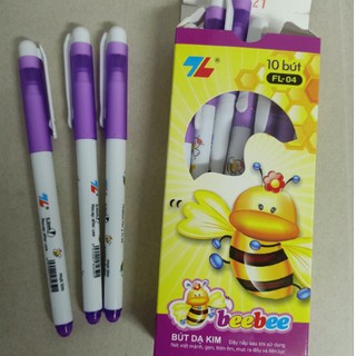 10 cây Bút Dạ Kim FL-04 BeeBee mực tím