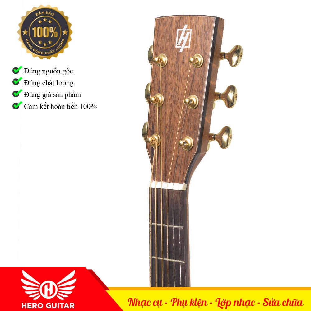 Guitar acoustic A6 ( tặng full phụ kiện) đàn guitar  acoustic gỗ điệp nguyên tấm, rẻ, xịn, mịn- Hero Guitar Đà Nẵng.