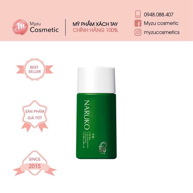 Kem chống nắng NARUKO  Tea Tree Anti-Acne Sunscreen (PHÂN PHỐI CHÍNH HÃNG)