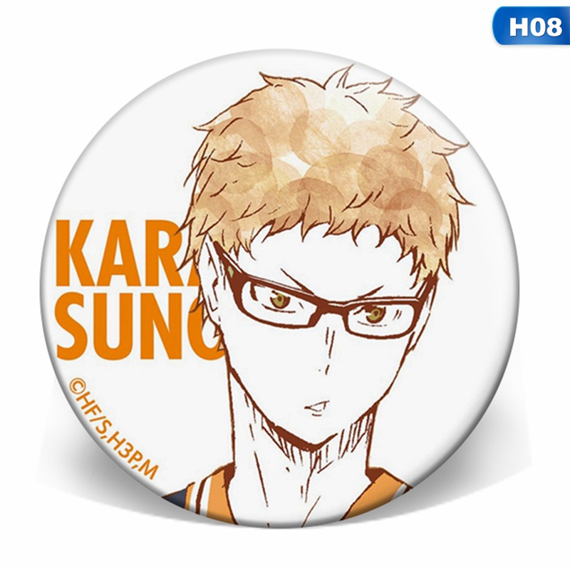 1 huy hiệu tròn họa tiết hoạt hình Haikyuu