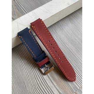 Dây Đồng Hồ Cơ Da Bò Sáp 100% handmade Phối 2 màu – 2 Lớp