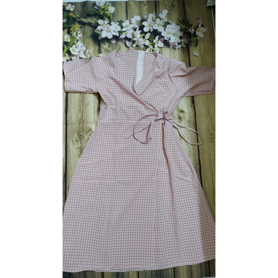 ĐẦM SUÔNG NỮ VẠT CHÉO CARO | BigBuy360 - bigbuy360.vn