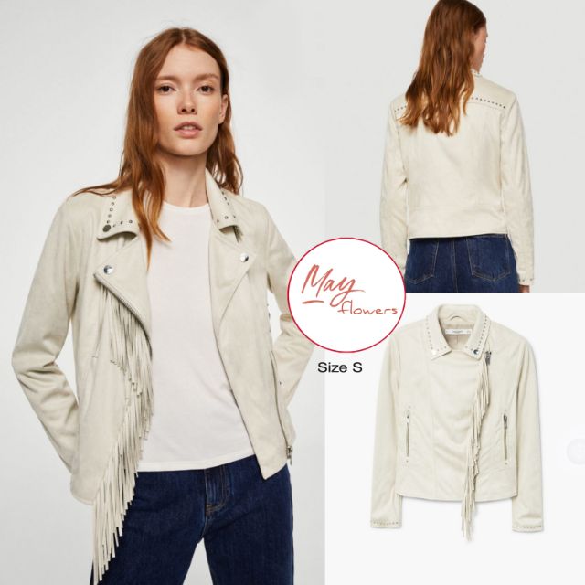 Áo khoác da lộn Mango authentic vợt sale