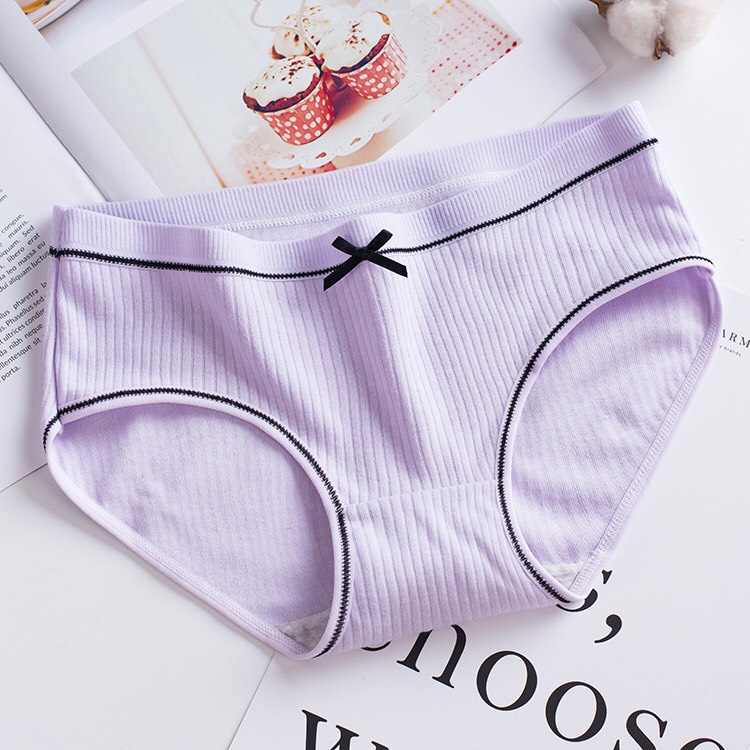 Quần lót nữ gân tăm tre cotton đính nơ cho bạn Nữ MS809