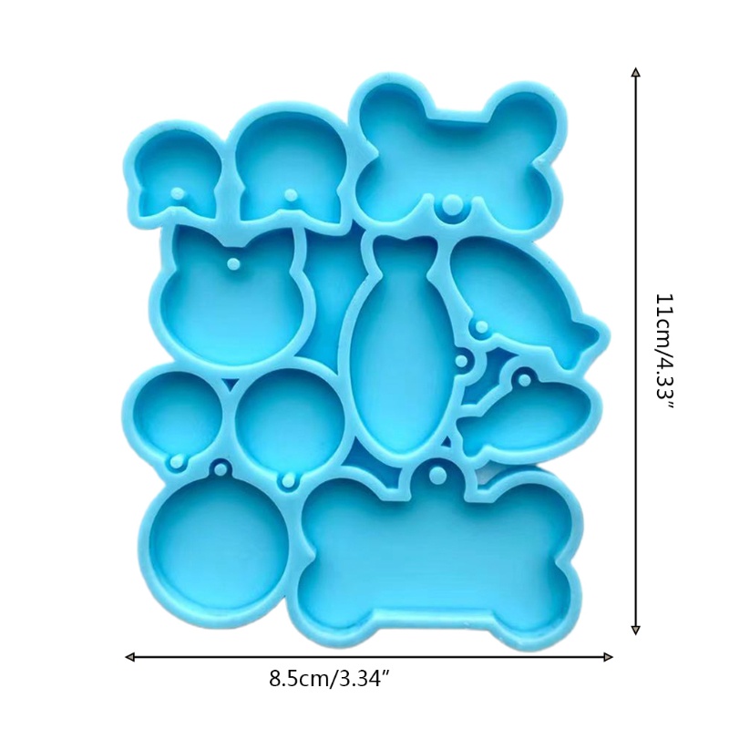 Khuôn silicone làm móc khóa hình xương chó mèo DIY