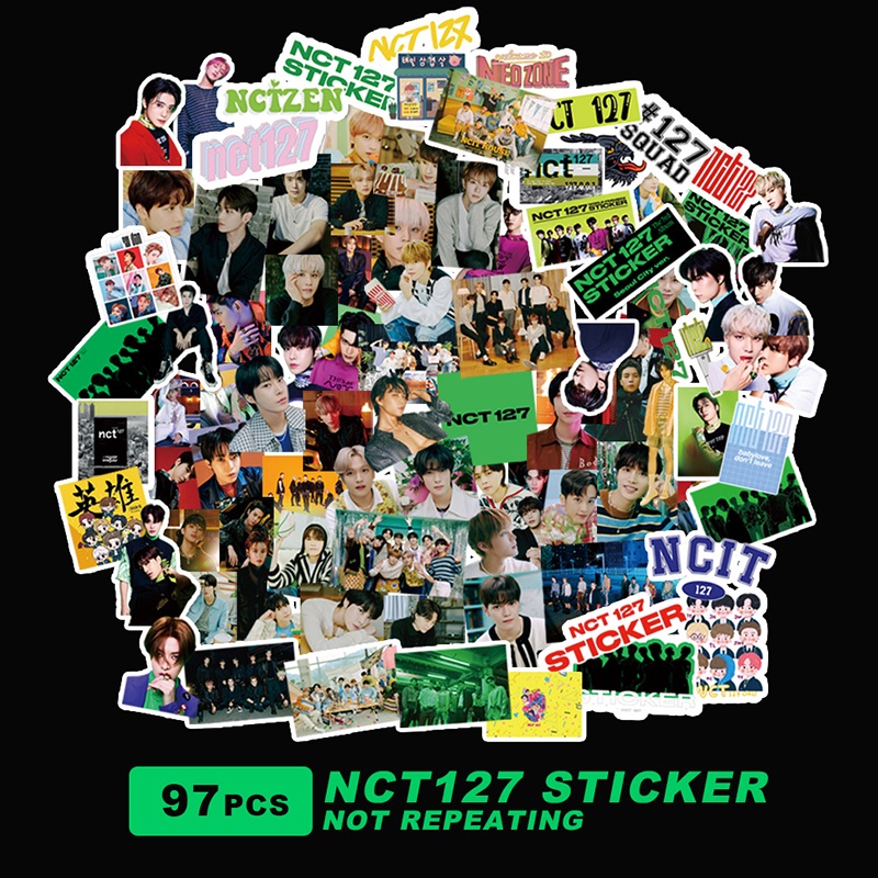 Bộ 97 Sticker Nhóm Nhạc NCT 127 Dán Trang Trí