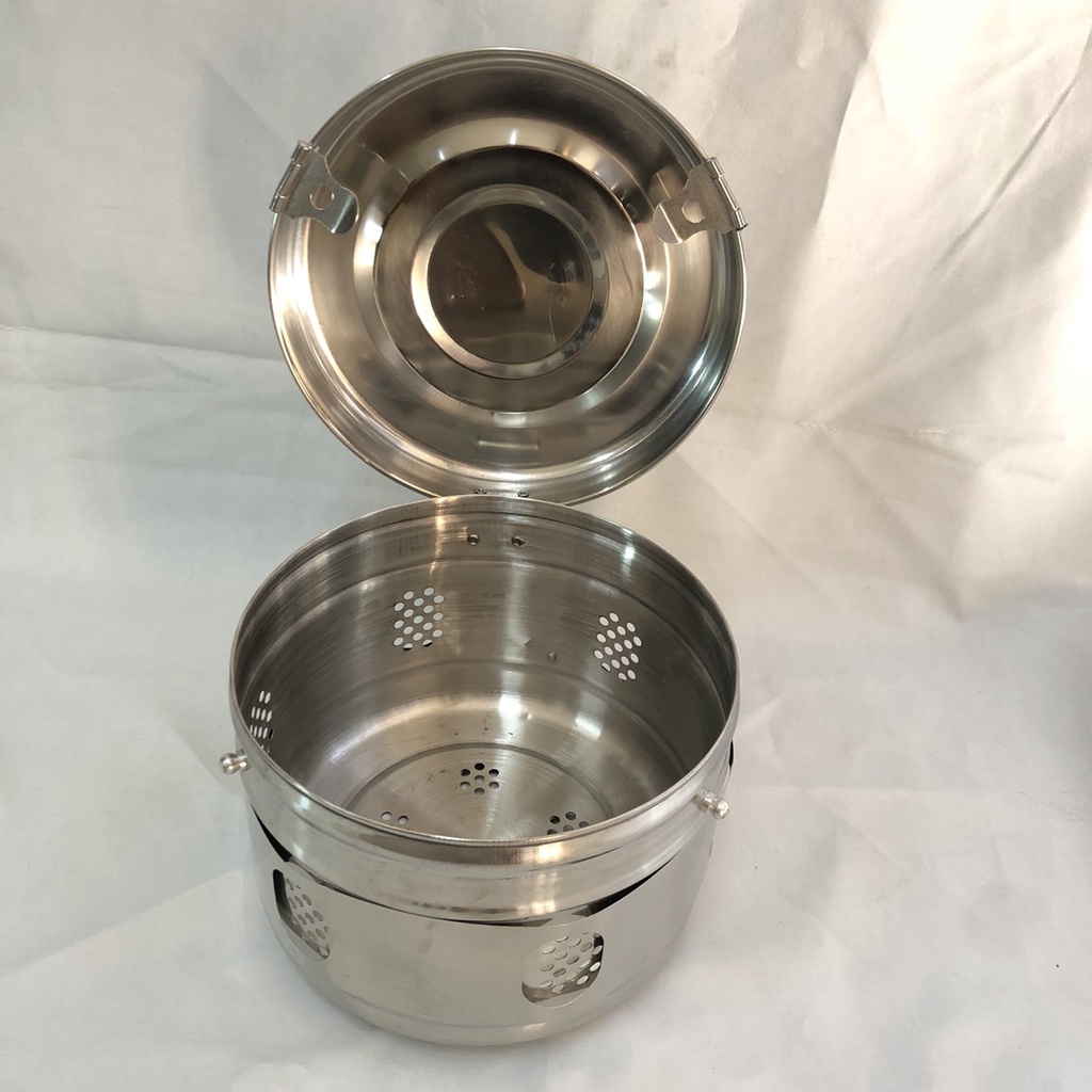 Hộp hấp dụng cụ y tế inox hình tròn size 20 x 16 cm