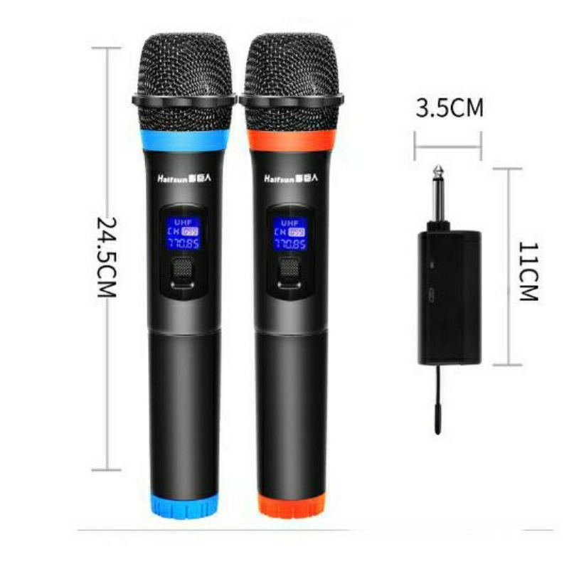 Micro không dây UHF chuyên nghiệp gồm 2 micro không dây F1 hát cực hay,cực đã