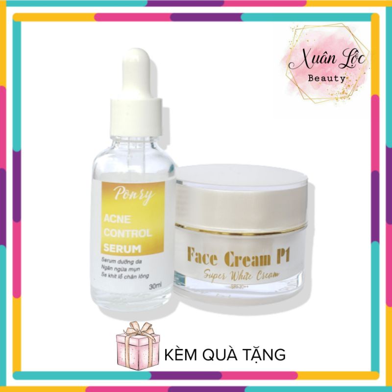 Combo Face Cream P1 & Acne Control Serum kèm quà tặng