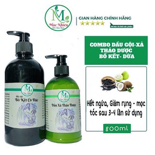 Cặp Dầu Gội Bồ Kết Mọc Tóc MỘC NHIÊN (HANDMADE)
