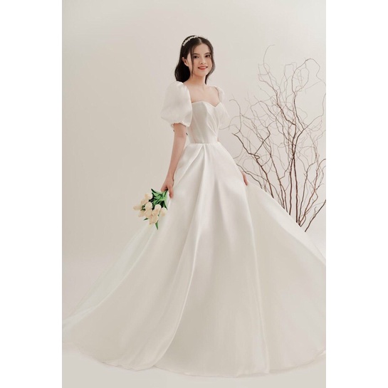 ĐẦM XOÈ MẶC CƯỚI TÂY PHỒNG XẾP LY full size S/M/L/XL ( ẢNH VÀ VIDEO DO CHỦ SHOP TỰ CHỤP 10000%)