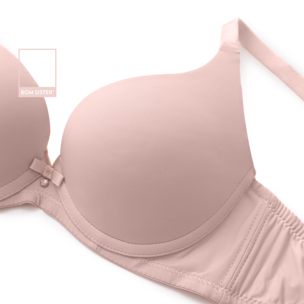 Áo lót mút vừa có gọng thun lạnh màu trơn dây áo liền nâng ngực tự nhiên BOM SISTER LC2902 | BigBuy360 - bigbuy360.vn
