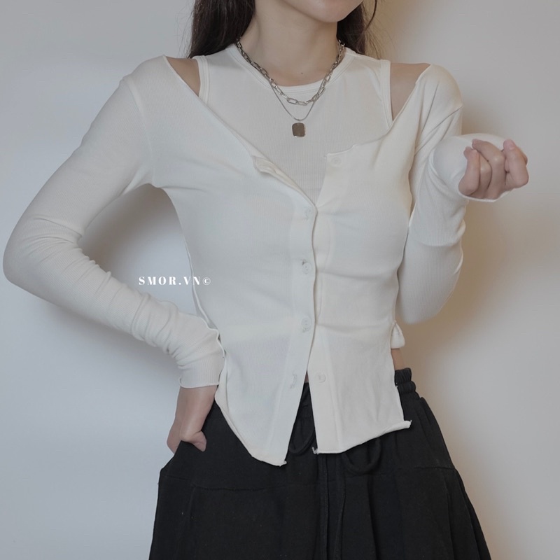 [ ẢNH THẬT ĐỘC QUYỀN SMOR.VN ] Set áo thun gân mềm, PEACH SET
