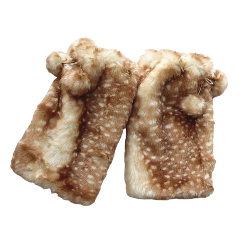 Khăn Choàng Cổ Giả Lông Thú Giữ Ấm Họa Tiết Hoạt Hình Cho Nữ